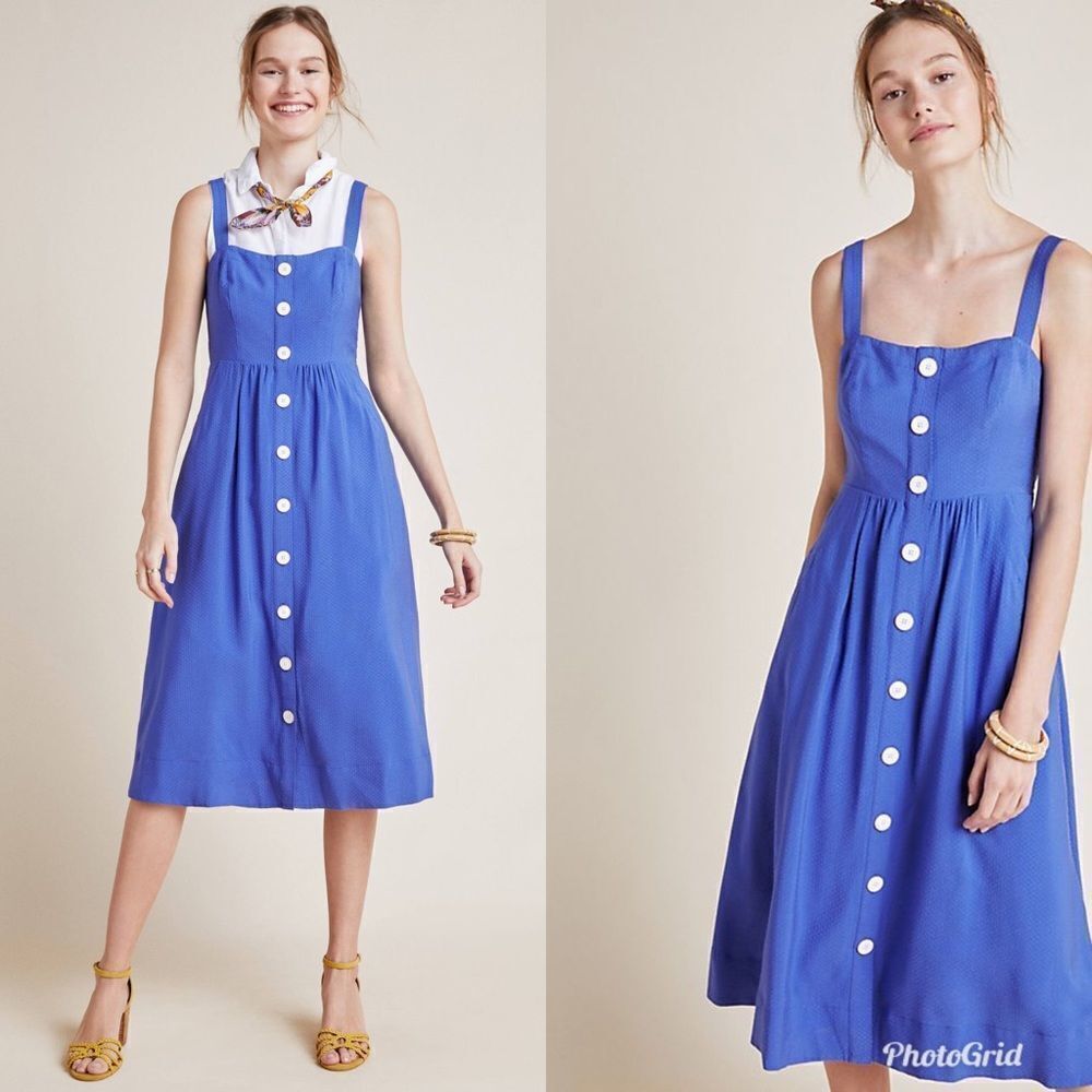 Revolve Anthropologie Maeve Rosemary MIDI Dress with cross cross straps